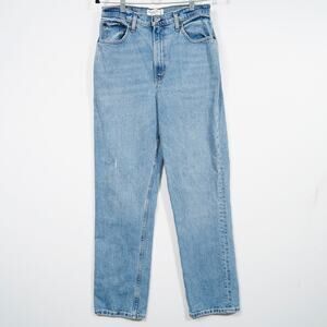 Abercrombie 90s Straight Jeans Ultra High Rise 29 8R Light Wash Womens